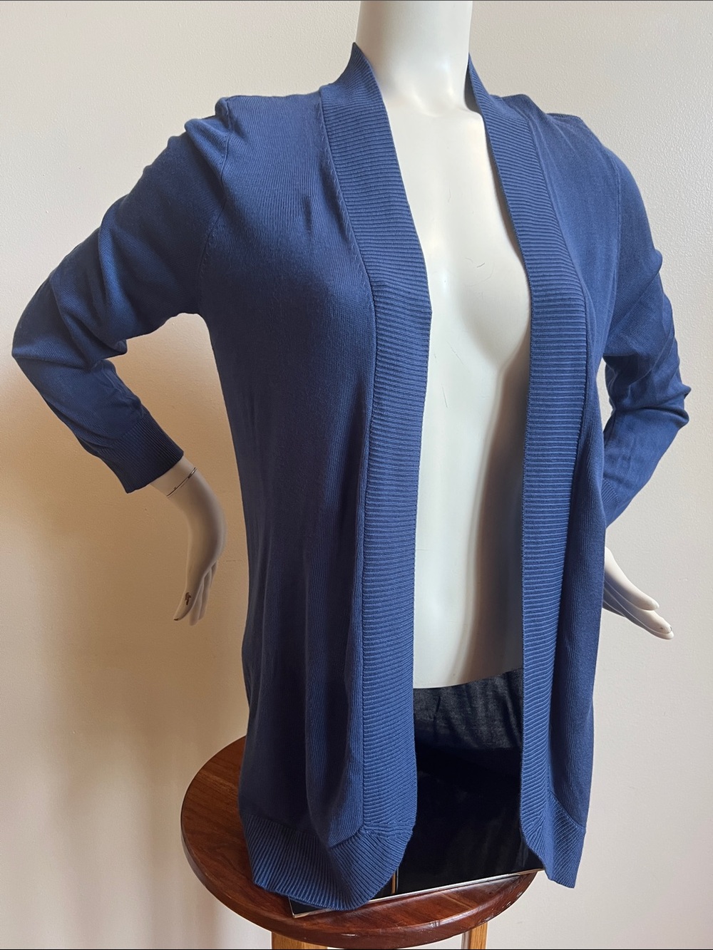 Chicos Open-Front Women's Cardigan Sweater NWT lakeside blue coastal comfort